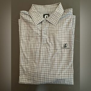 FootJoy Golf Polo Grey Plaid Men’s XL Mauna Lani Logo